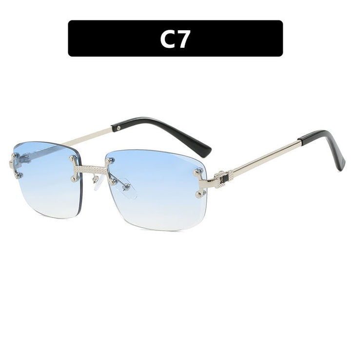 Women's elegant square sunglasses with transparent lenses and high-quality metal frame Bowlift