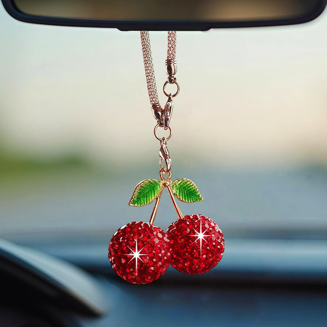 Sparkling Cherry Pendant Necklace Bowlift