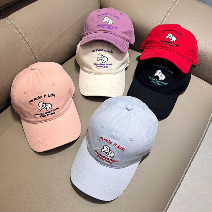 Men's Casual Embroidered Puppy Design Baseball Cap Bowlift