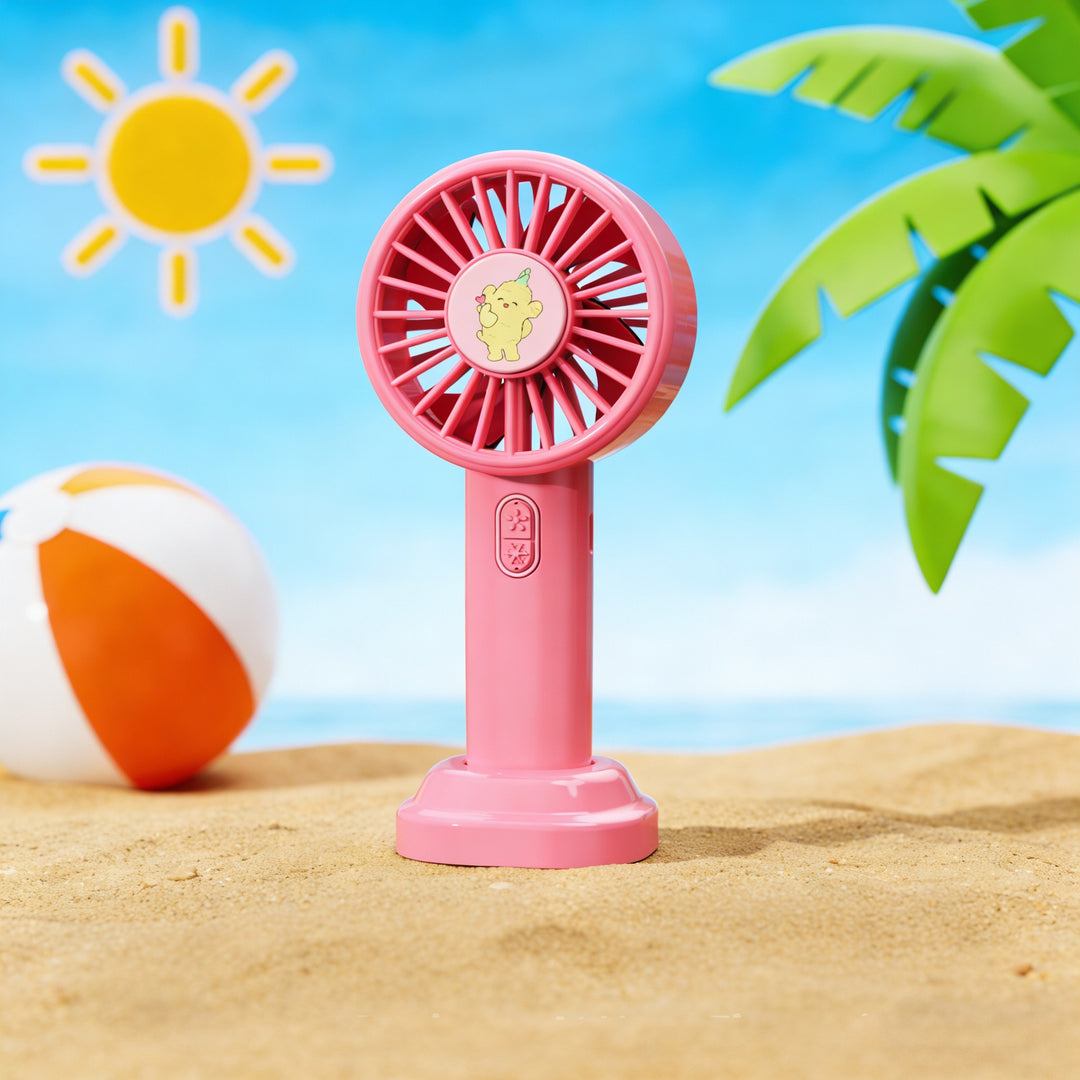 Women's Portable Hand Fan in Cheerful Plant Design Bowlift