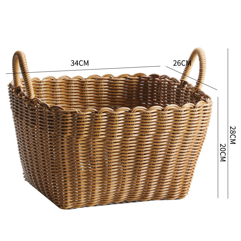 Stylish Woven Storage Basket with Ergonomic Handles Bowlift