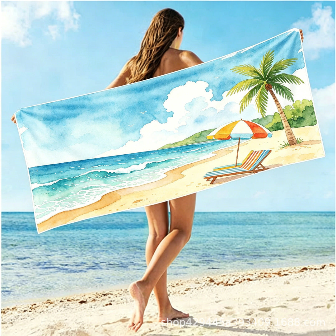Women's luxurious beach towel with exotic print Bowlift