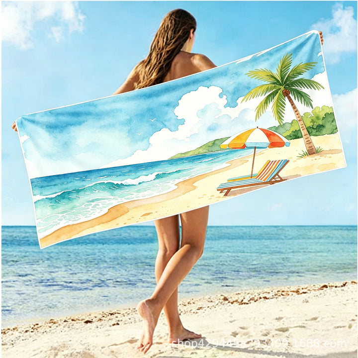 Women's luxurious beach towel with exotic print Bowlift