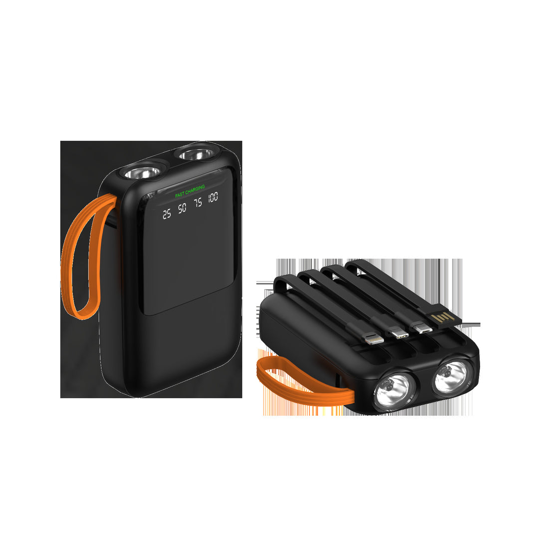 Portable power bank with versatile charging ports and LED display Bowlift