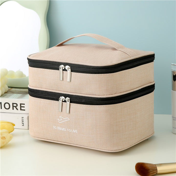 Dual-Layer Travel Cosmetic Organizer Bowlift