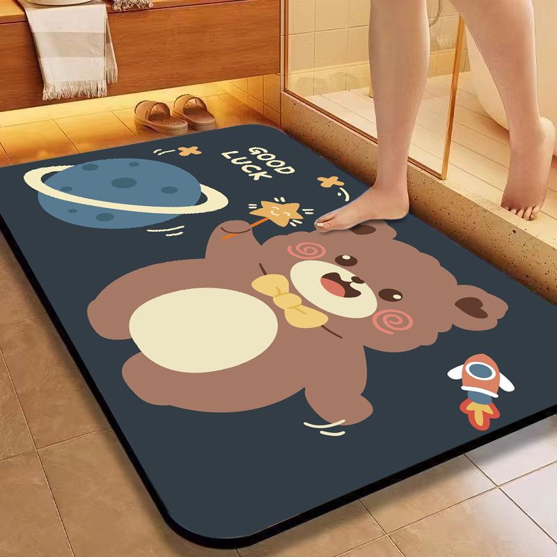 Cartoon Dog-Themed Bath Mat Bowlift