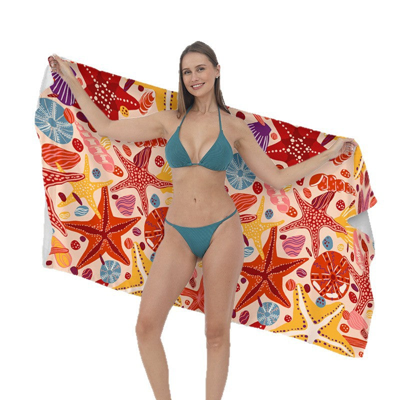 Large beach towel with tropical palm pattern Bowlift