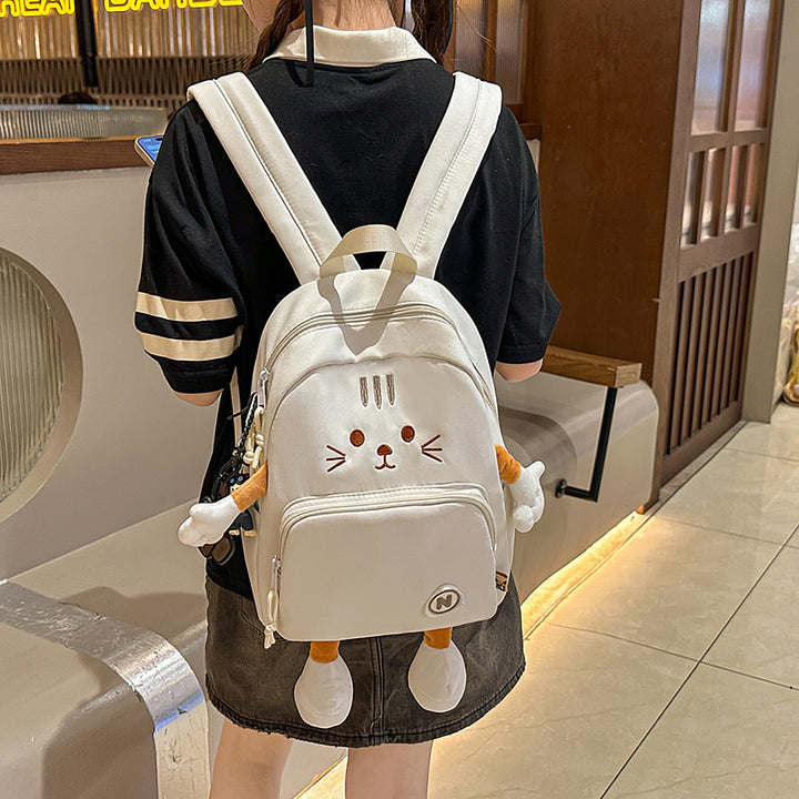 Plush Cat-Themed Backpack Bowlift