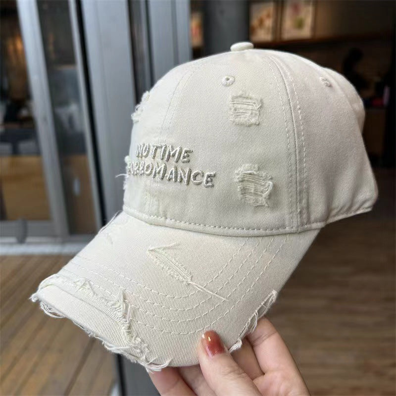 Women's Distressed Cotton Adjustable Baseball Cap Bowlift 1784084193