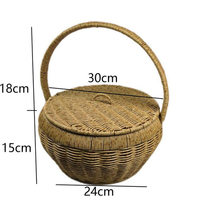 Multi-Layer Woven Picnic Storage Basket Bowlift
