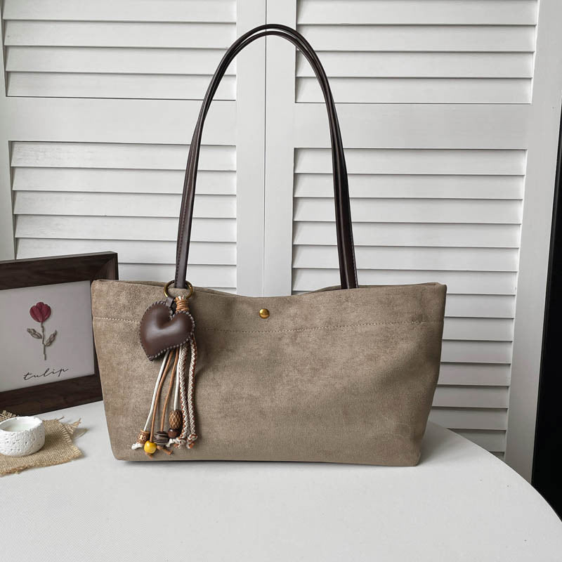 Suede Shoulder Tote Bag Bowlift