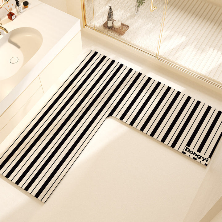 L-Shaped Soft Bath Mat Bowlift