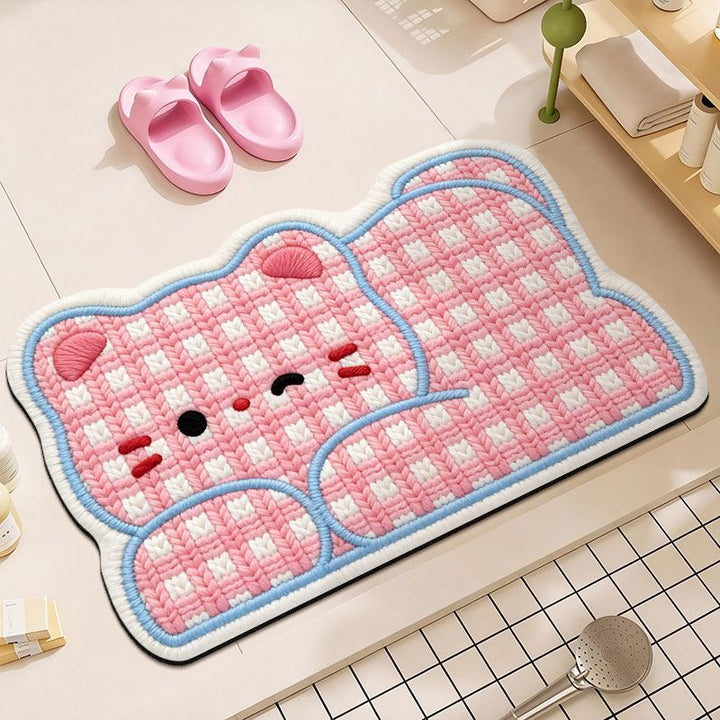 Cute Plush Bear Bath Mat Bowlift