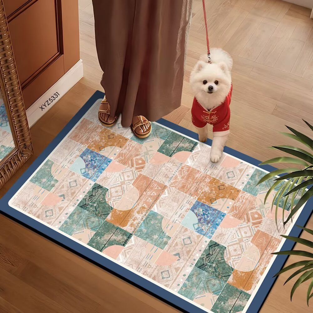 Colorful Patterned Floor Mat Bowlift