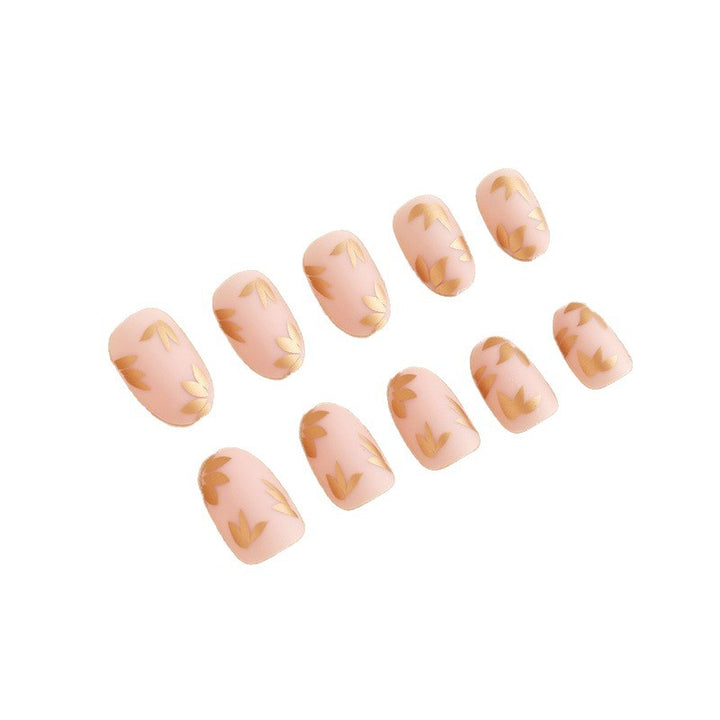 Elegant Gold Leaf Press-On Nail Design