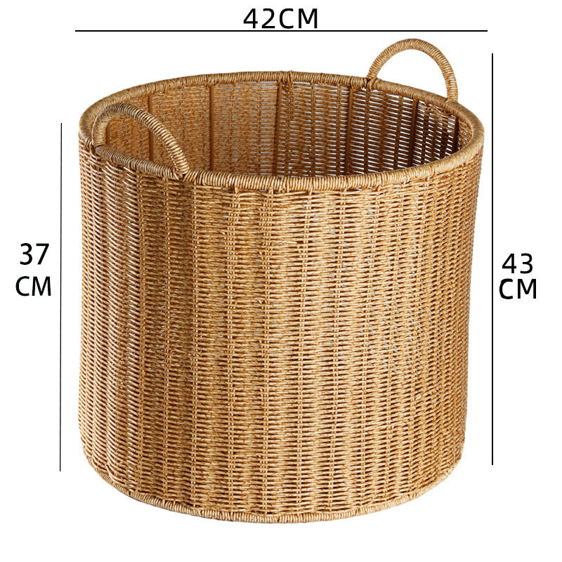 Round Woven Storage Basket with Durable Handles Bowlift