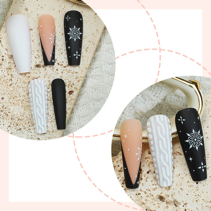 Acrylic nail set with stylish geometric design Bowlift