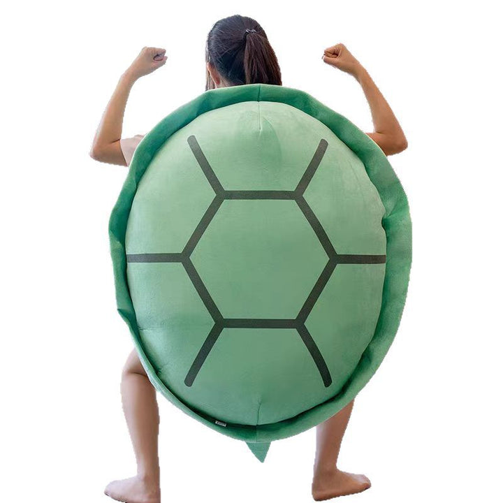 Oversized Plush Wearable Turtle Shell Costume With Adjustable Straps And Soft Foam Padding