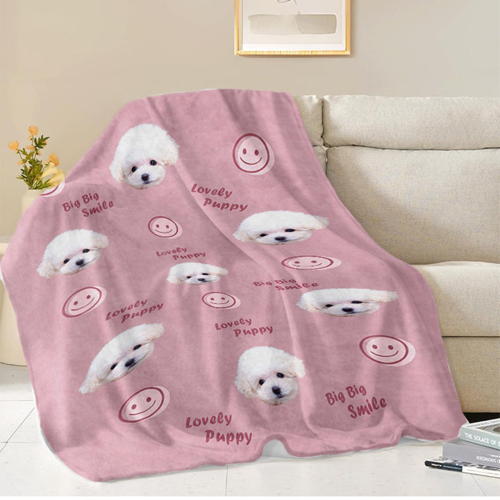 Cute Cat Pattern Fleece Blanket Bowlift
