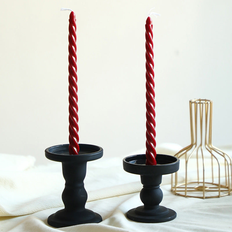 Ribbed Stacked Sphere Decorative Scented Pillar Candle With Long Cotton Wick