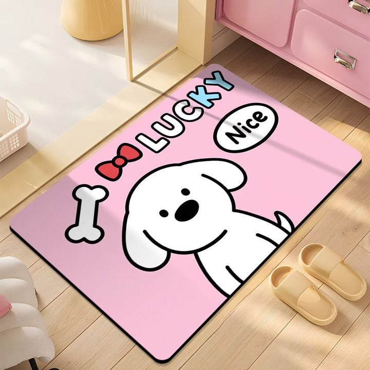 Cute Cartoon Dog Shower Mat Bowlift