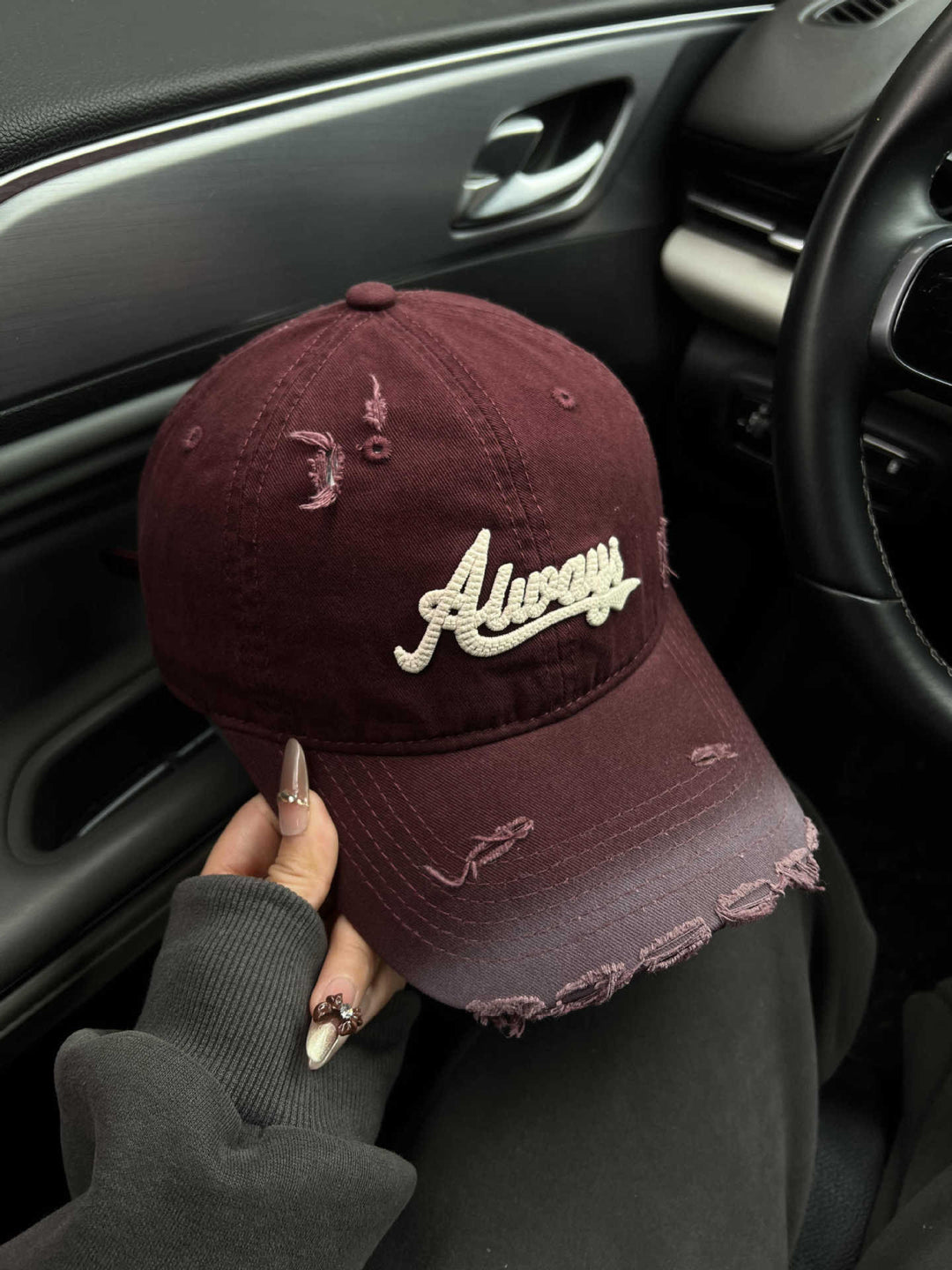 Women's Distressed Graphic Baseball Cap Bowlift