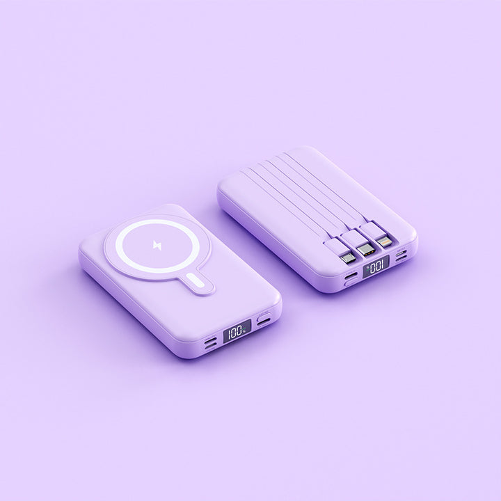 Portable power bank with wireless charging function and digital display Bowlift