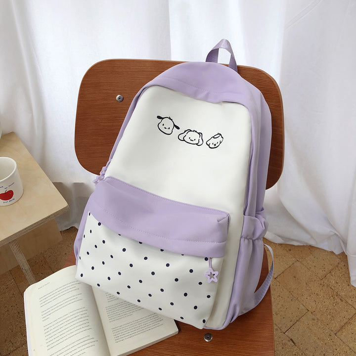 Cute Character Print School Backpack