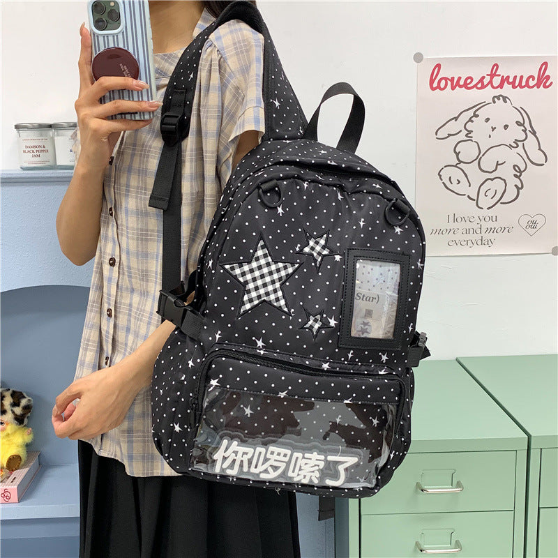 Fun and Stylish Star-Embellished Backpack Bowlift