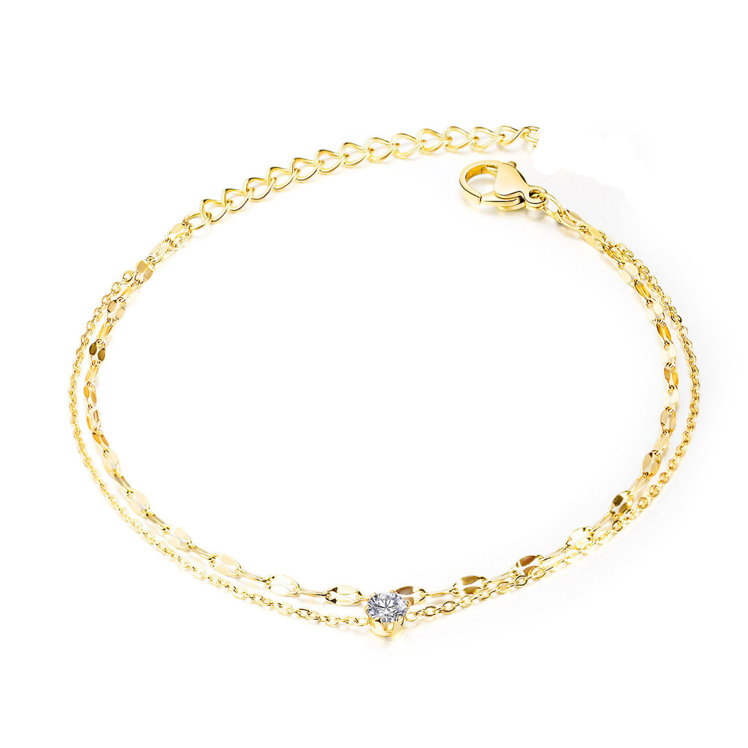 Dazzling Double Strand Anklet Bowlift