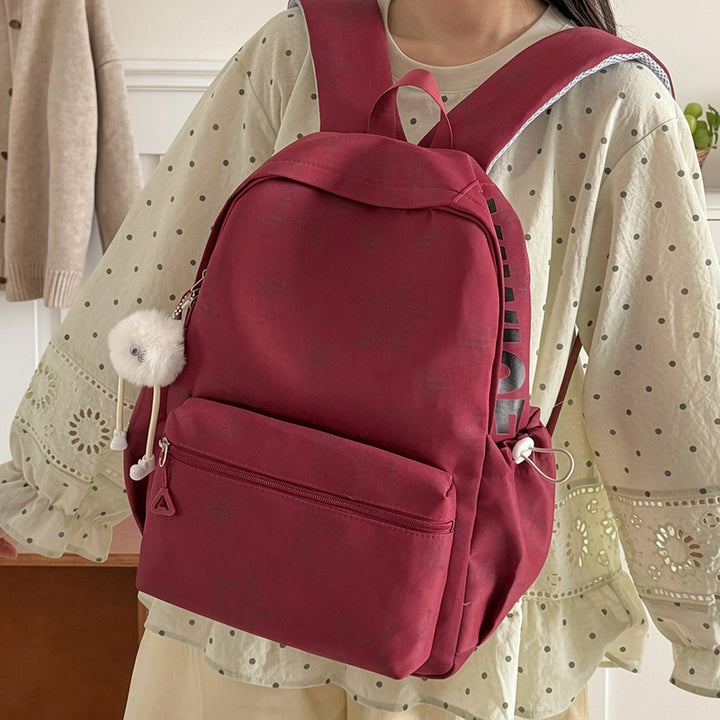 Star-Embellished Casual Backpack Bowlift