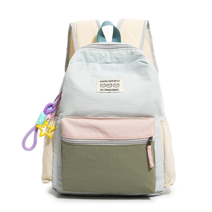 Color-Block Casual Backpack Bowlift