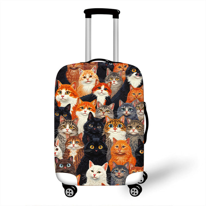 Unisex hard shell suitcase with colorful cat design Bowlift