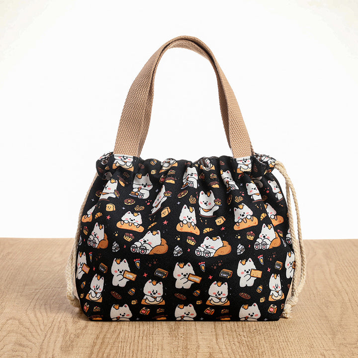 Drawstring Cat-Themed Storage Bag Bowlift