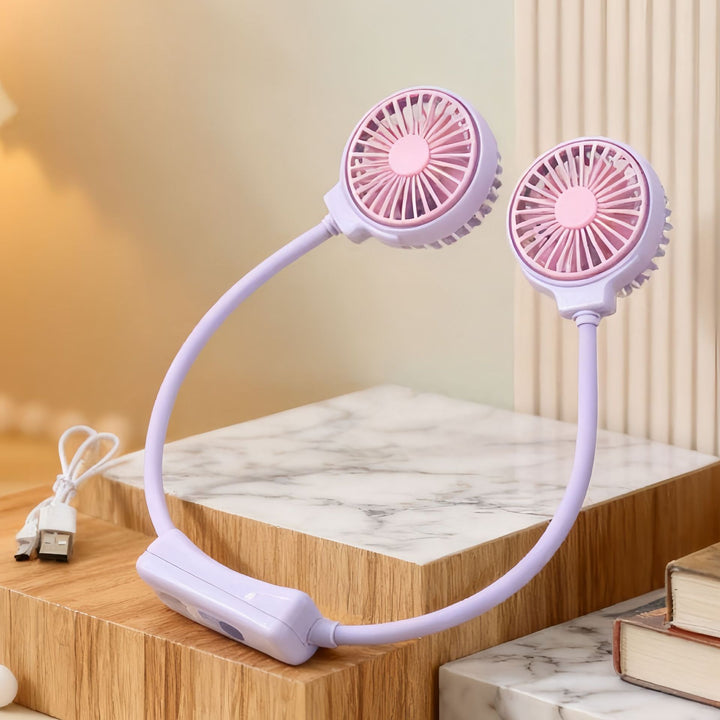 Women's Portable Neck Fan with Dual Vent Technology Bowlift