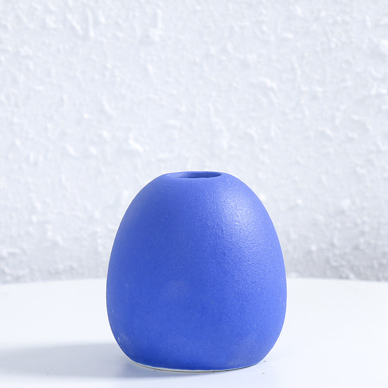 Contemporary Egg-Shaped Ceramic Flower Vase Bowlift