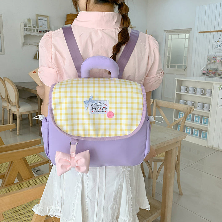 Cute Heart-Print Mini Backpack Bowlift