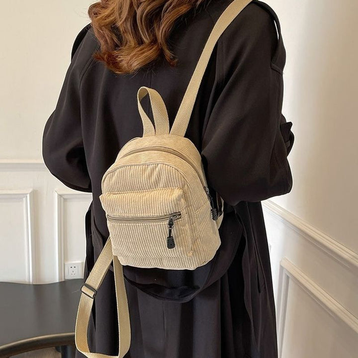 Compact Corduroy Mini Backpack Bowlift