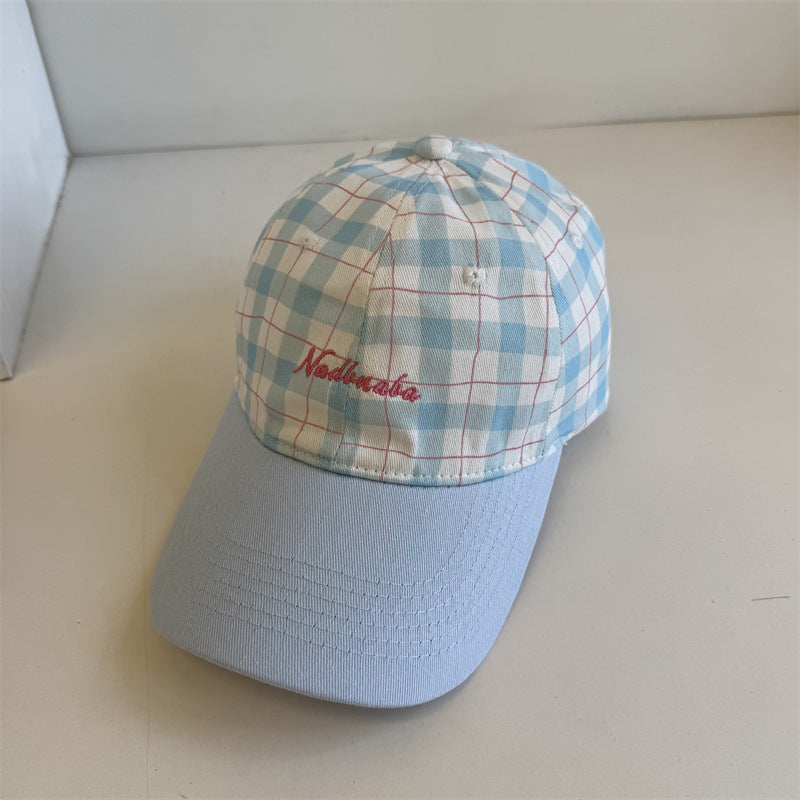 Women's Adjustable Plaid Baseball Cap Bowlift