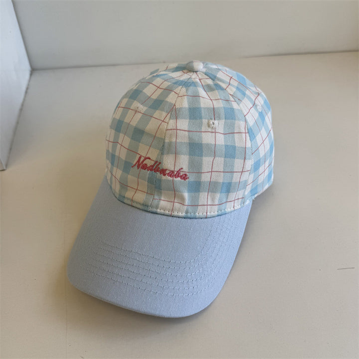 Women's Adjustable Plaid Baseball Cap Bowlift
