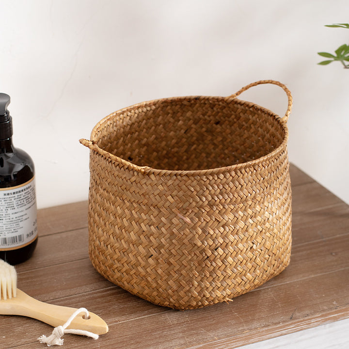 Handcrafted Storage Bin with Natural Woven Design Bowlift
