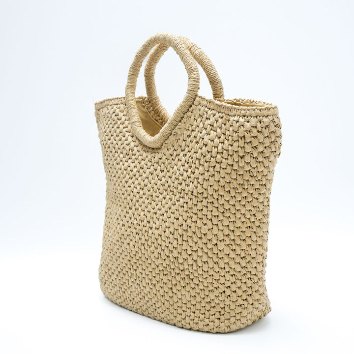 Handmade basket bag with round handles Bowlift