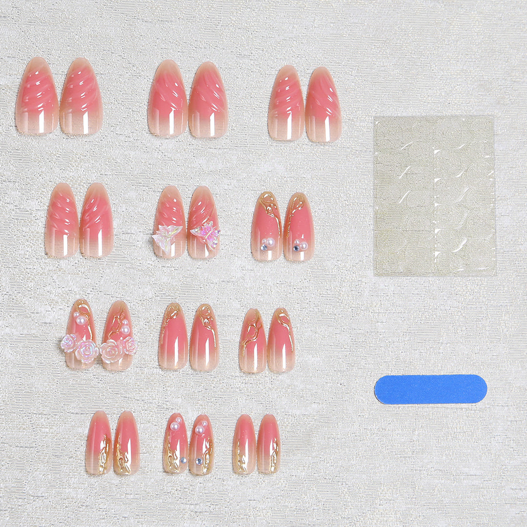 Artificial nail set with elegant blooming 3D decorations Bowlift 1788236934