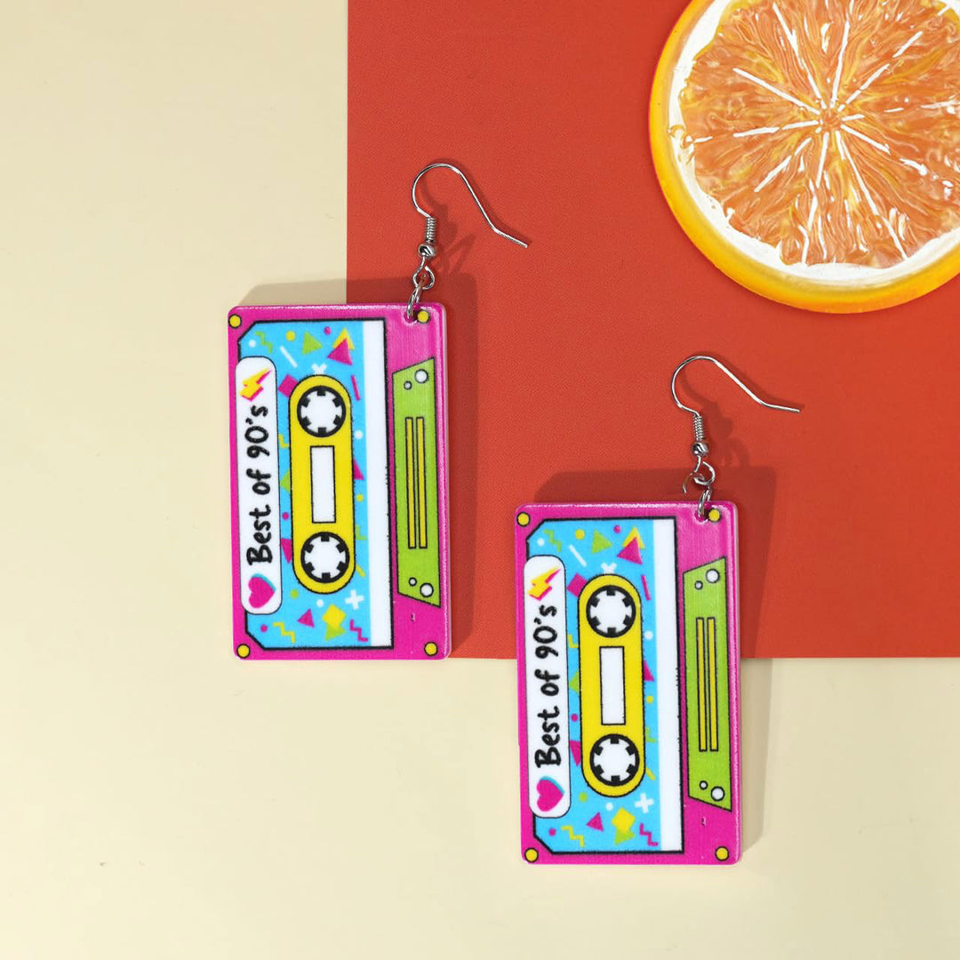 Nostalgic Cassette Tape Earrings Bowlift