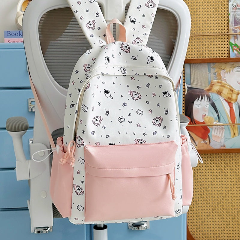 Playful Bunny Ears Printed Backpack Bowlift