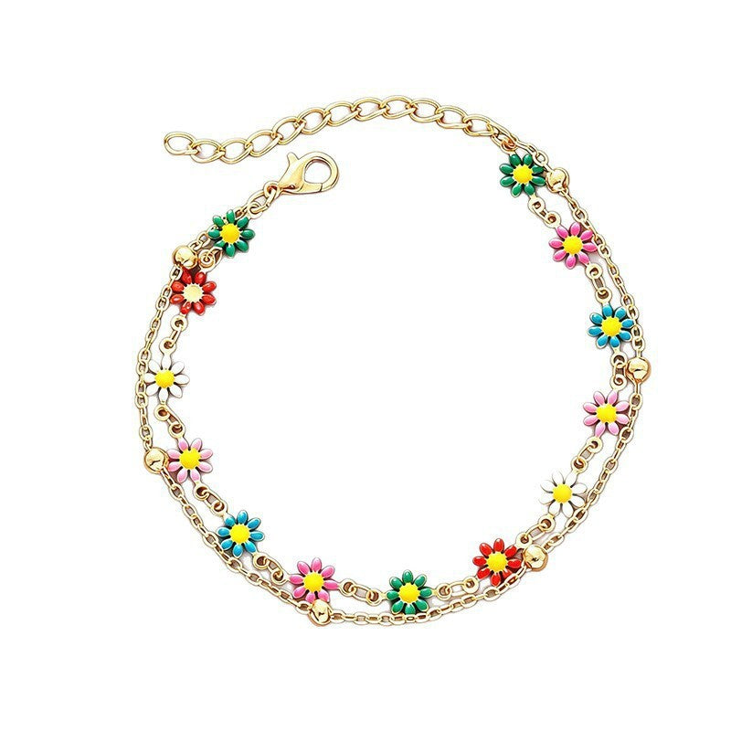 Colorful Floral Charm Anklet Bowlift