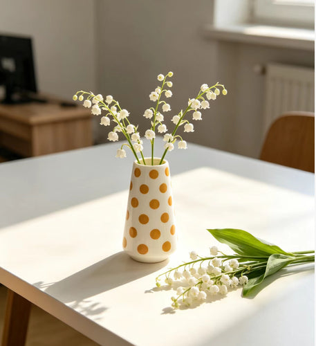 Modern Polka Dot Ceramic Vase Bowlift