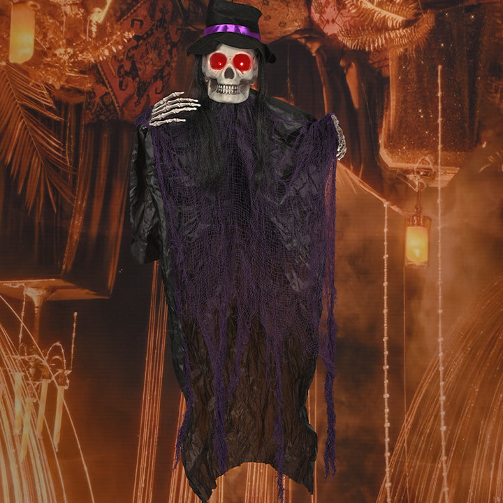 Animated Witch Skeleton Decoration Bowlift