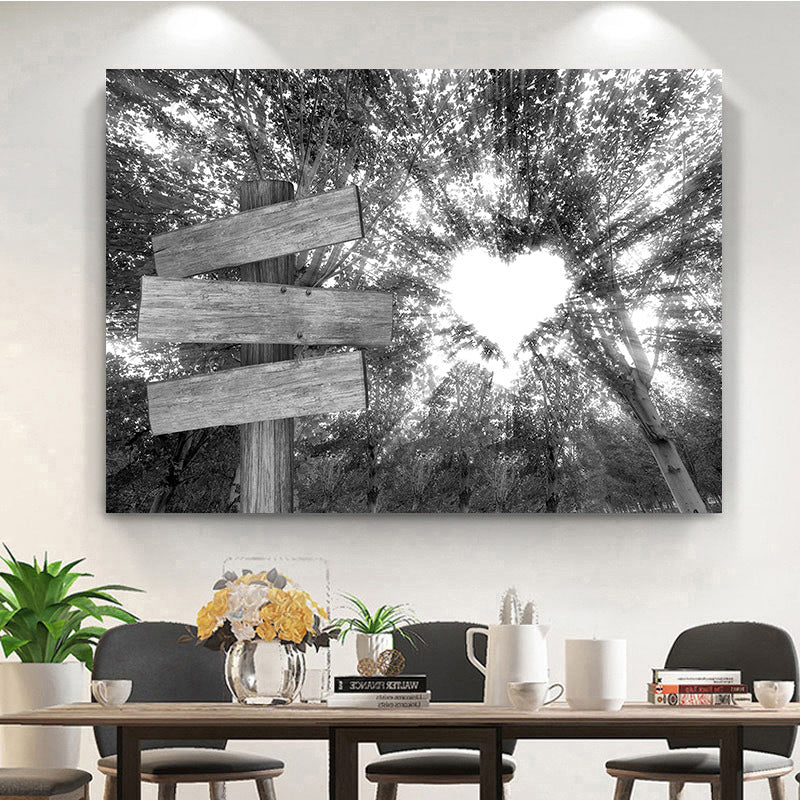Family Quote Canvas Wall Art With Rustic Signpost Dock Photographic Print