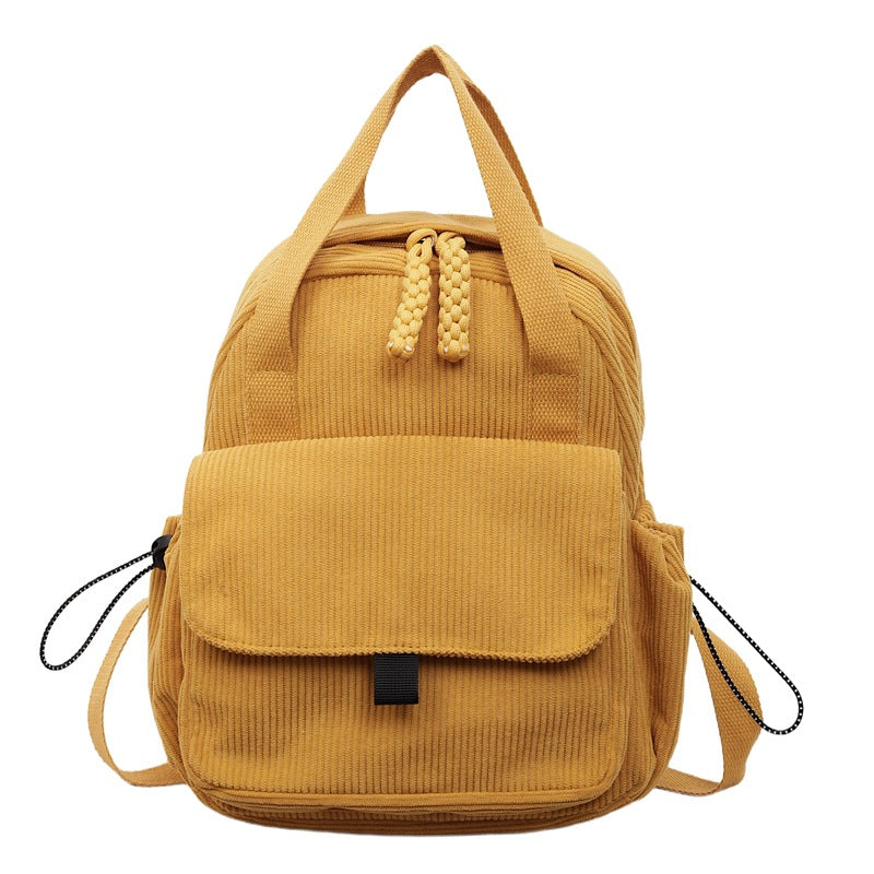 Cord-Backpack with Multiple Compartments and Reinforced Bottom Bowlift